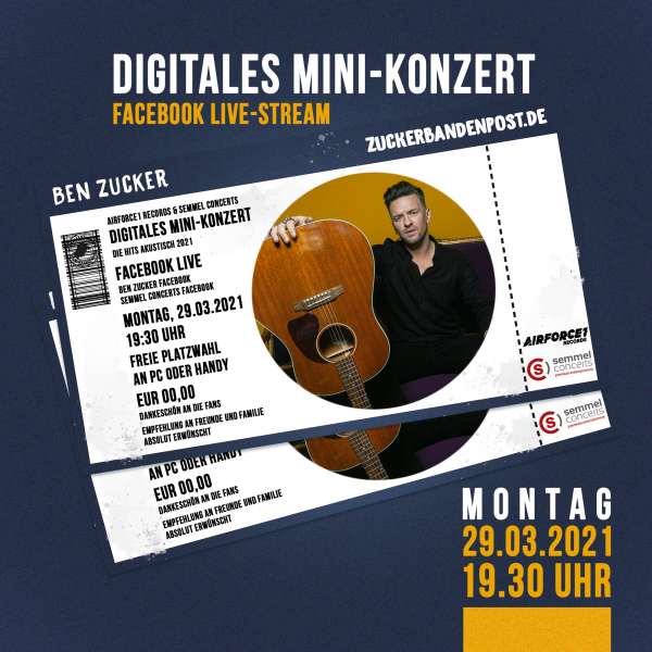 Digitales Mini-Konzert am Montag, 29.3. um 19.30 Uhr